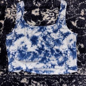 Blue Tie-Dye Women's Crop Top